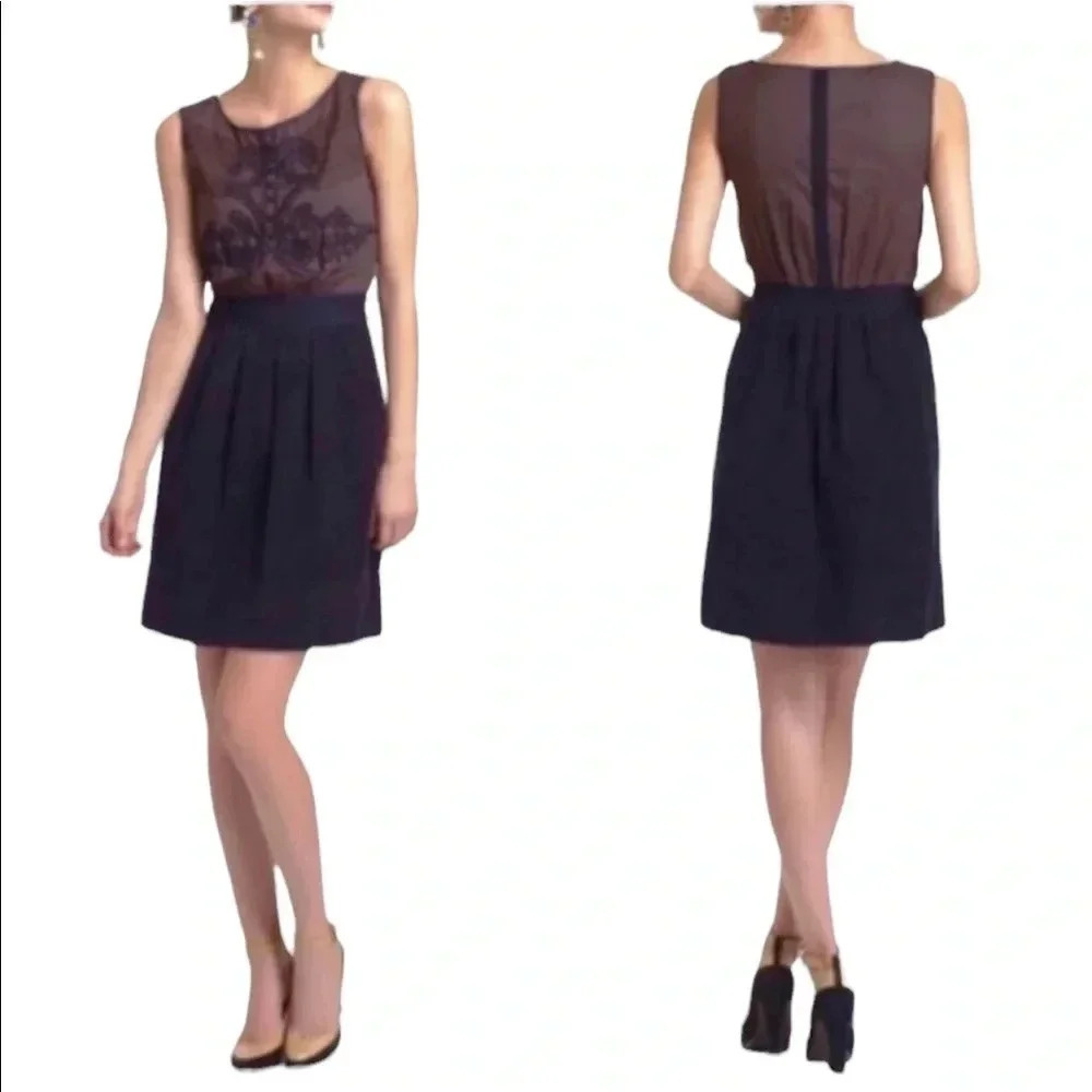NWT Anthropologie Leifnotes Brown Motif Corduroy Dress Size 10